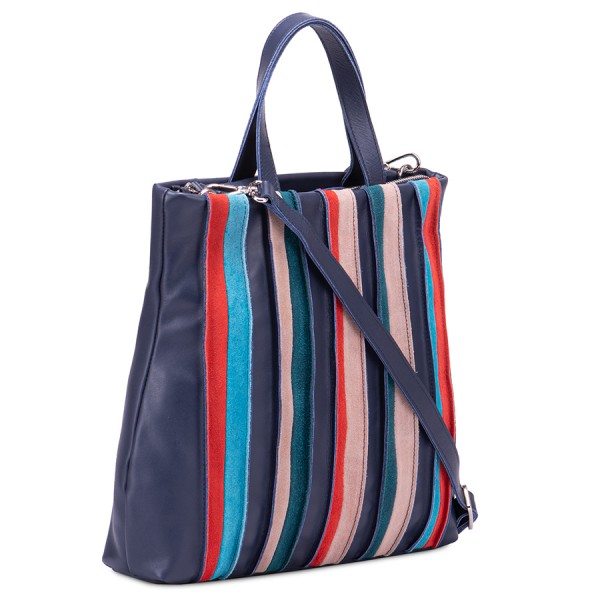 Mywalit Borsa Shopper Laguna in pelle e camoscio Blu Qualità Garantita