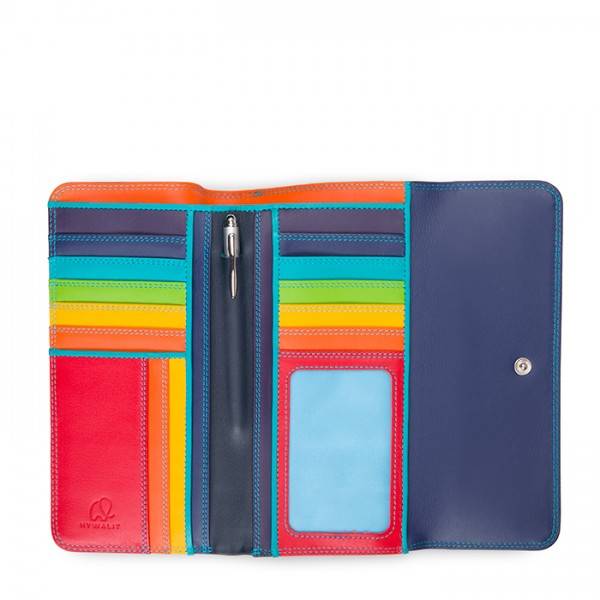 Mywalit Portafoglio a tre ante con zip Black Pace In Linea