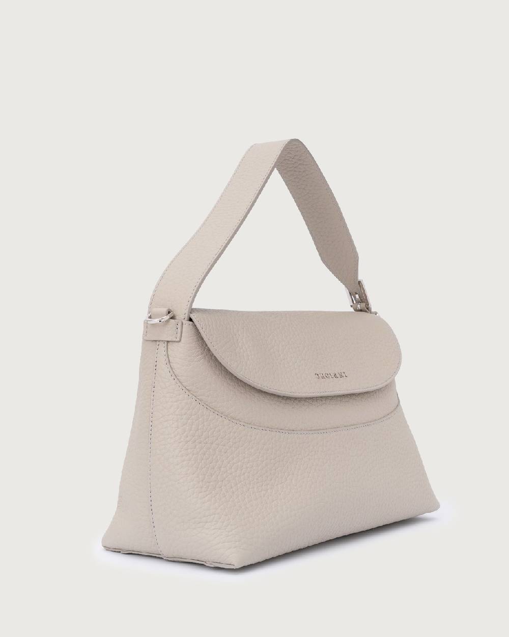 Orciani Borsa a spalla Nana Soft in pelle martellata con tracolla Promozione temporanea