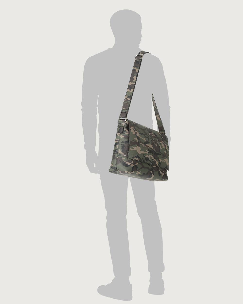 Orciani Borsa messenger Camouflage in pelle In Saldo