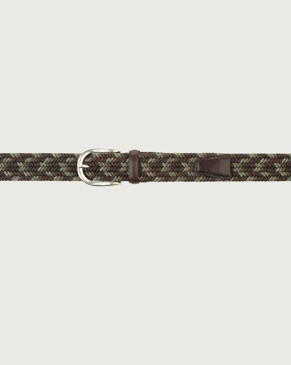Orciani Cintura elasticizzata Fade Elast in lino e cuoio Economico