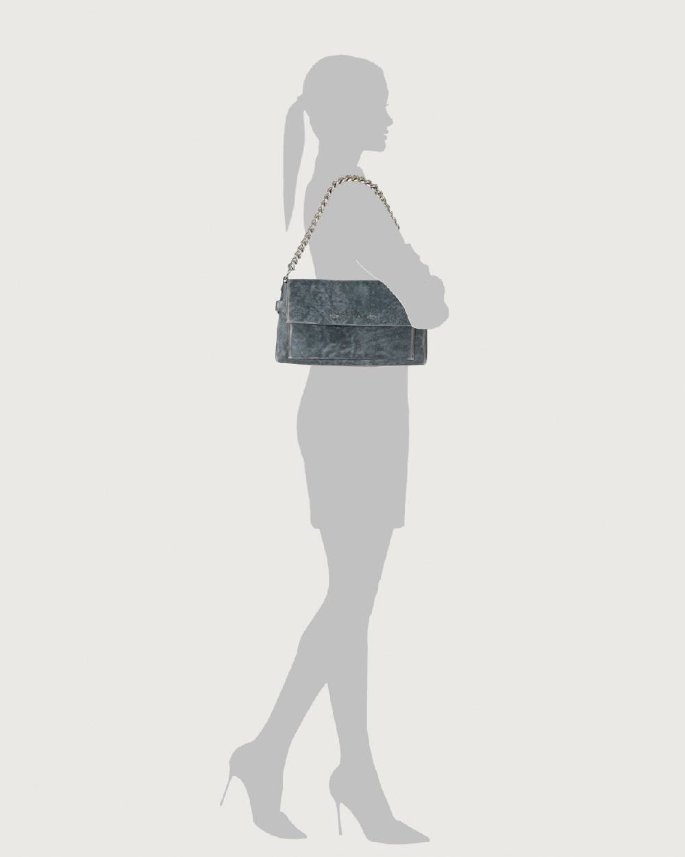 Orciani Borsa a spalla Missy Longuette Delavè in pelle con catena e tracolla Promozione Limitata