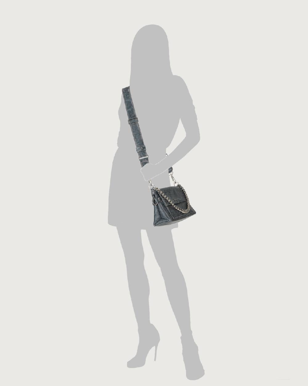Orciani Borsa a spalla Missy Longuette Delavè in pelle con catena e tracolla Promozione Limitata