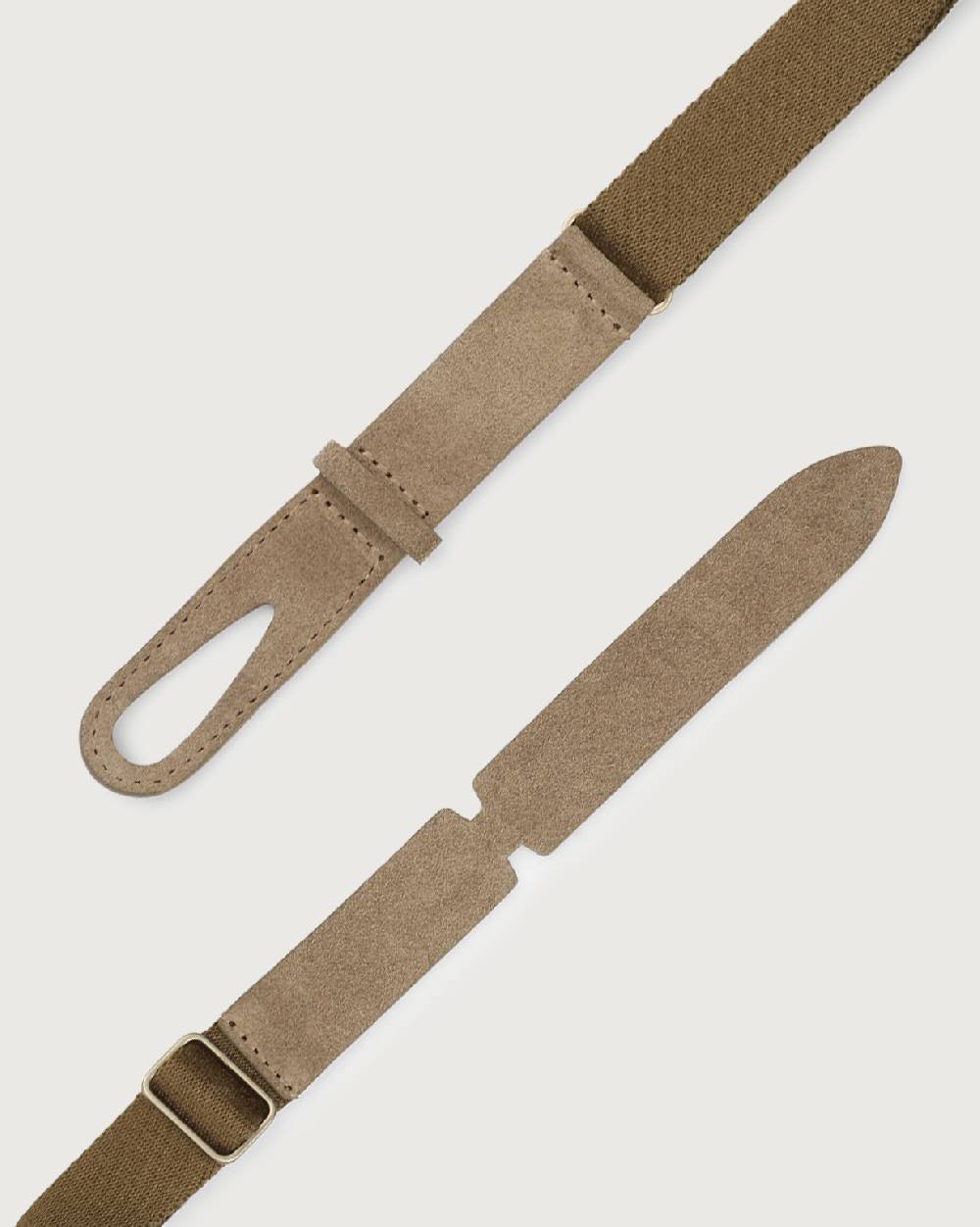 Orciani Cintura Nobuckle Kids Suede in camoscio e tessuto Convenienza