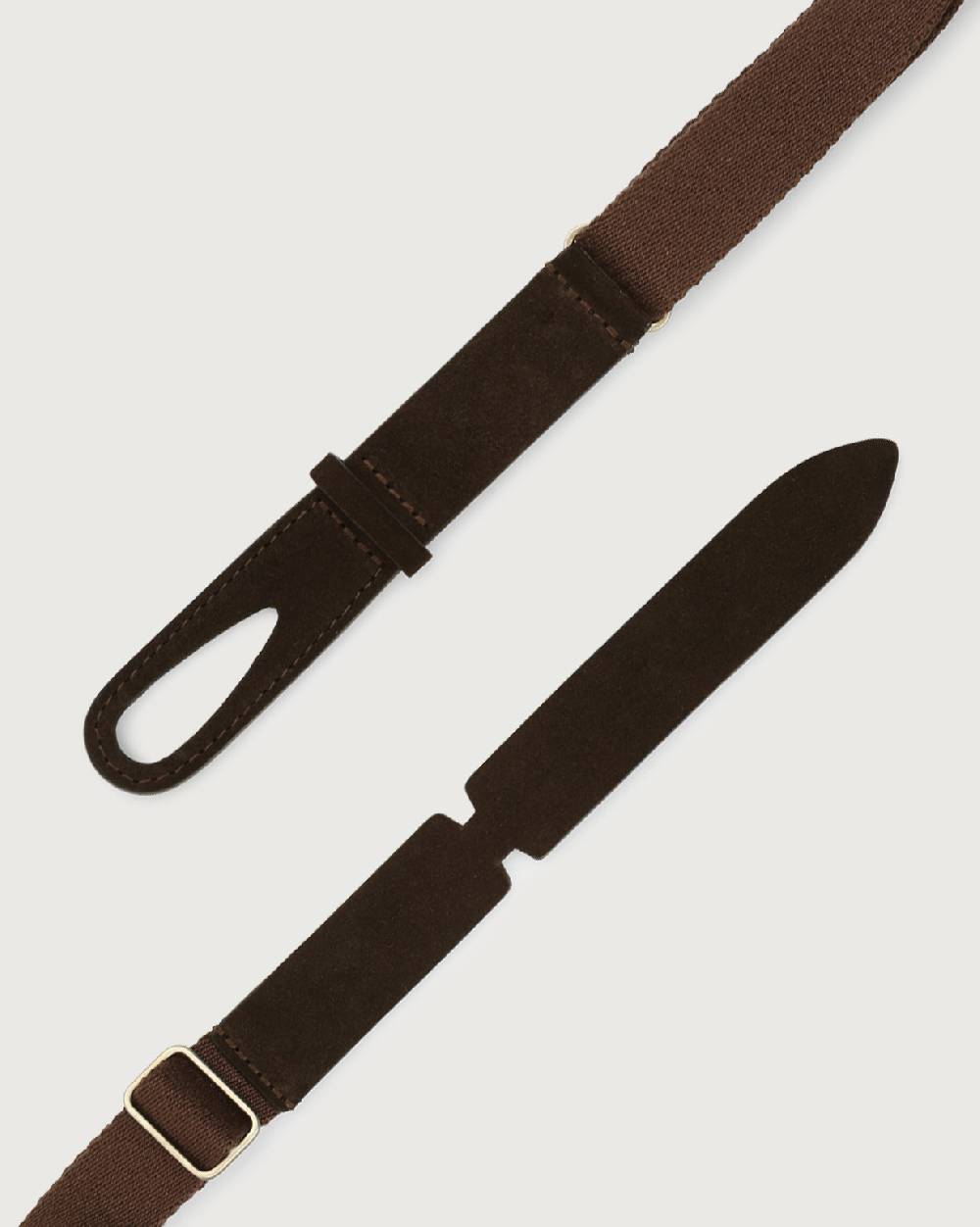 Orciani Cintura Nobuckle Kids Suede in camoscio e tessuto Presa