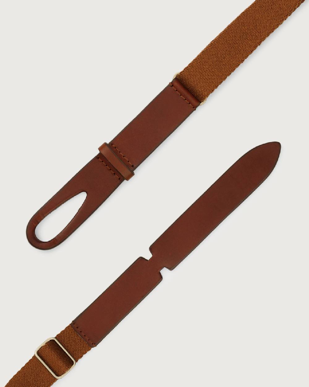 Orciani Cintura Nobuckle Kids Bull in cuoio e tessuto Sconto