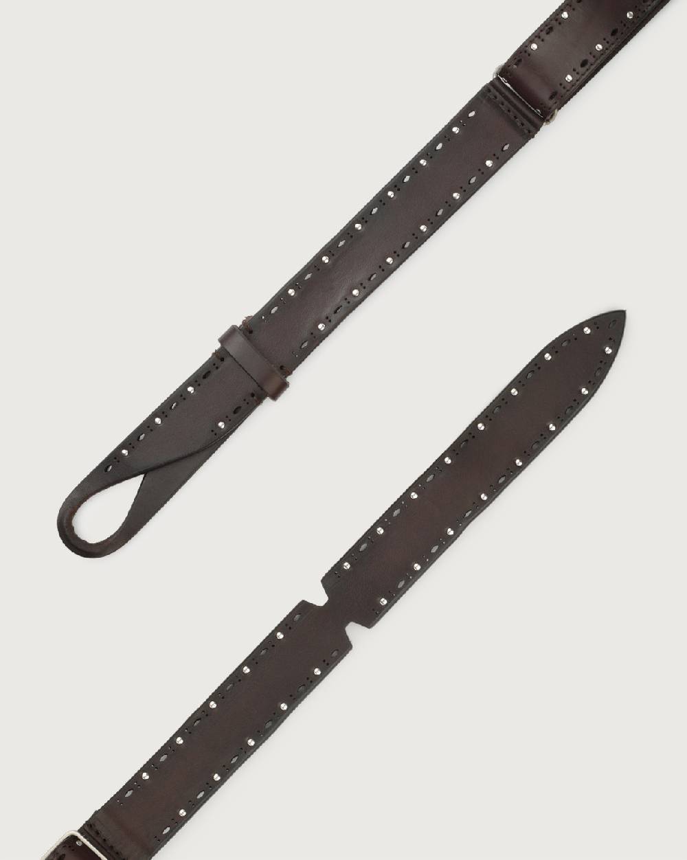 Orciani Cintura Nobuckle Bull Soft in cuoio con micro-borchie In Vendita