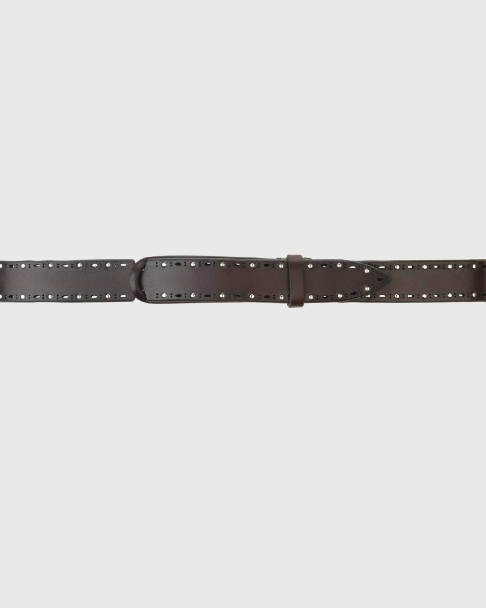 Orciani Cintura Nobuckle Bull Soft in cuoio con micro-borchie In Vendita