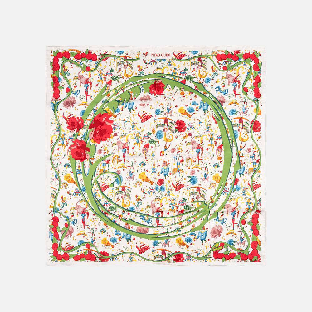 Piero Guidi PIERO GUIDI SILK SCARF "Flower"/ FOULARD IN SETA "Flower" Prezzo Ridotto