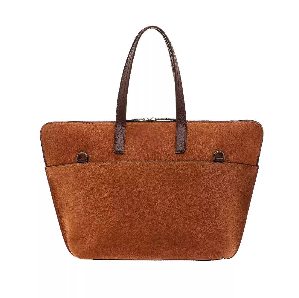 Pineider Saddle Tote Bag in Nabuk Convenienza