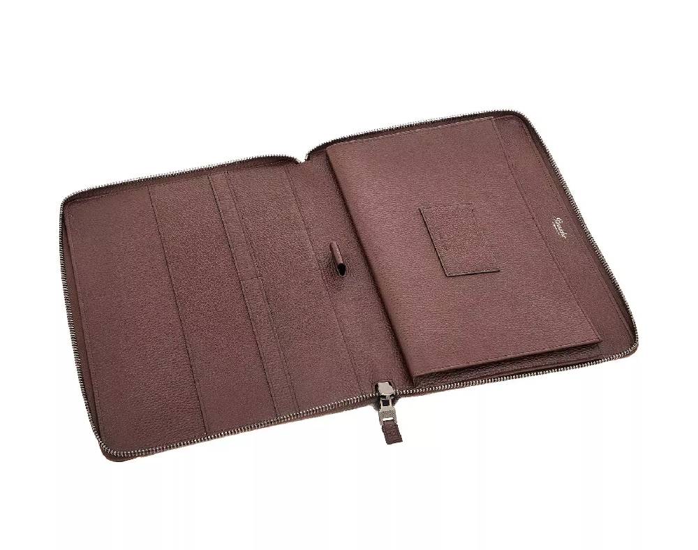 Pineider Porta ipad con zip in Wool Saldi Di Fabbrica