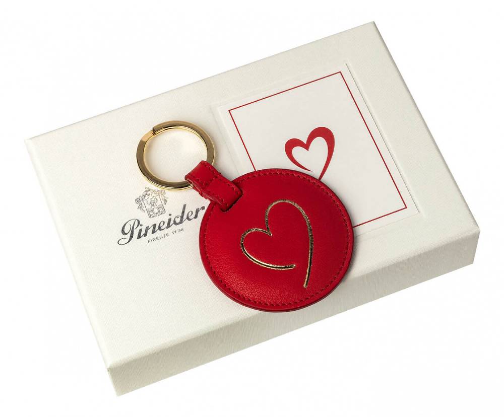 Pineider Portachiavi con Cuore in Pelle Moda
