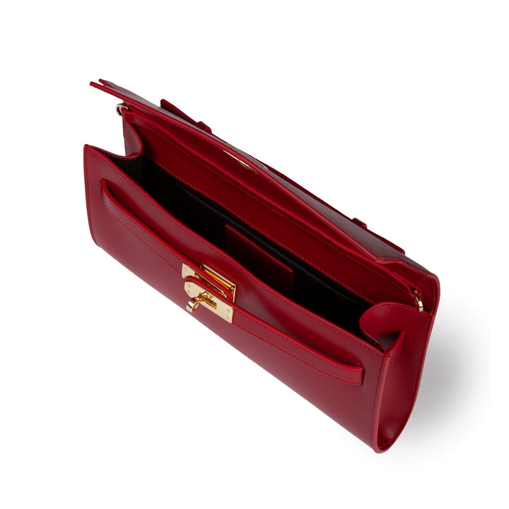 Roberta Gandolfi Jade cluch borsa in pelle con chiusura manico retrattile e tracolla staccabile e regolabile Flash Sale