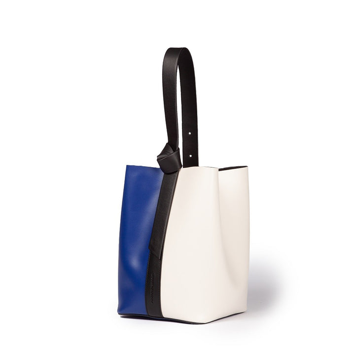 Roberta Gandolfi Cinzia Bucket medium medium in pelle bicolor con tracolla staccabile Sottocosto