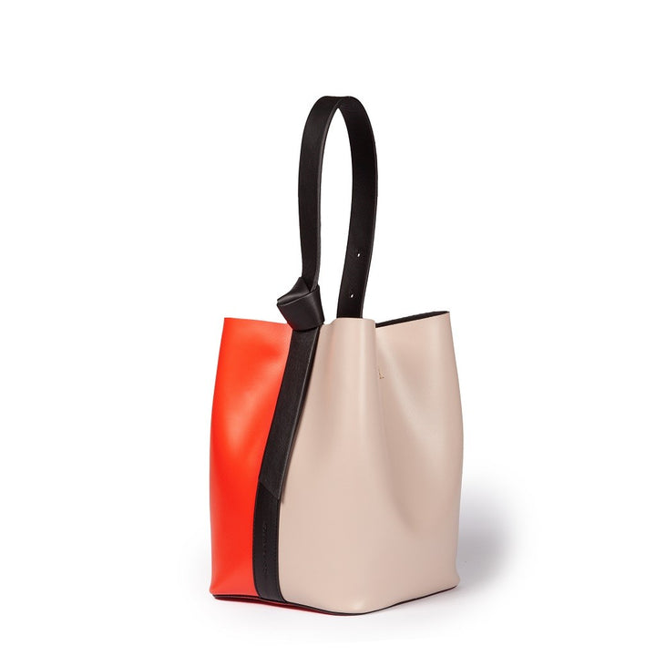 Roberta Gandolfi Cinzia Bucket medium in pelle bicolor con tracolla staccabile Spedizione Gratuita