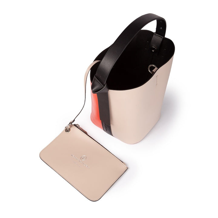Roberta Gandolfi Cinzia Bucket small in pelle bicolor con tracolla staccabile Novità