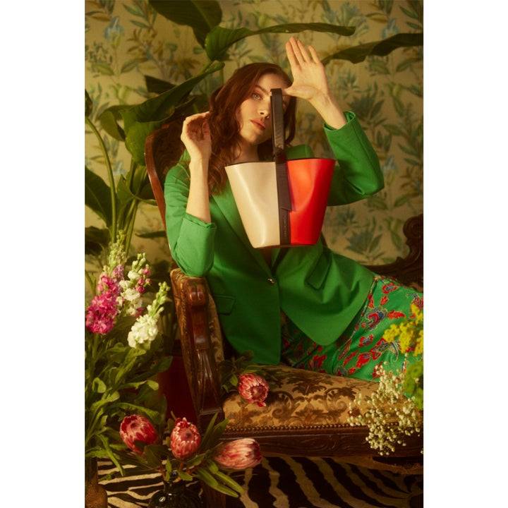 Roberta Gandolfi Cinzia Bucket small in pelle bicolor con tracolla staccabile Novità