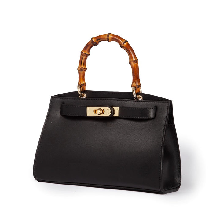 Roberta Gandolfi Lola small borsa in pelle con manico in vero legno di bambù e tracolla staccabile Hotsell