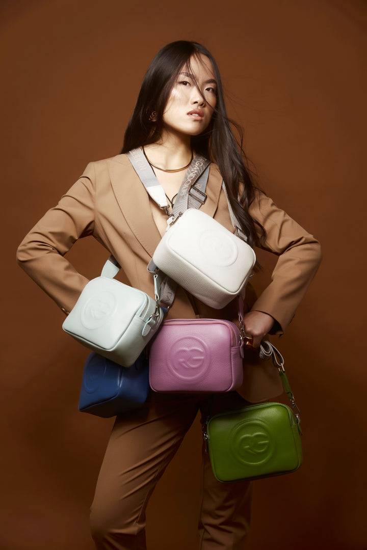 Roberta Gandolfi Roberta Pelle camera e crossbody in pelle con doppio scomparto e tracolla staccabile Vendita Economica