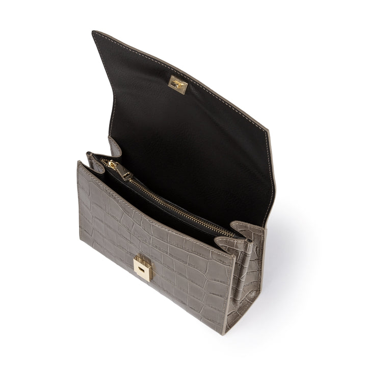 Roberta Gandolfi Nicole cocco compact crossbody borsa in pelle stampa cocco con tramezza interna e tasca esterna con tracolla staccabile e regolabile I Più Venduti