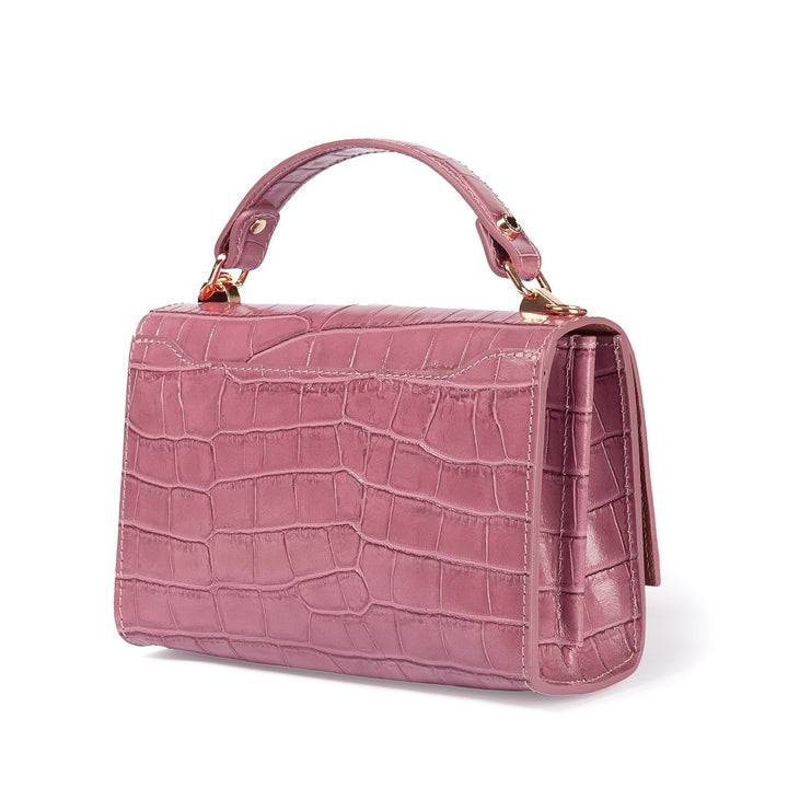 Roberta Gandolfi Nicole cocco compact crossbody borsa in pelle stampa cocco con tramezza interna e tasca esterna con tracolla staccabile e regolabile Vendite Flash