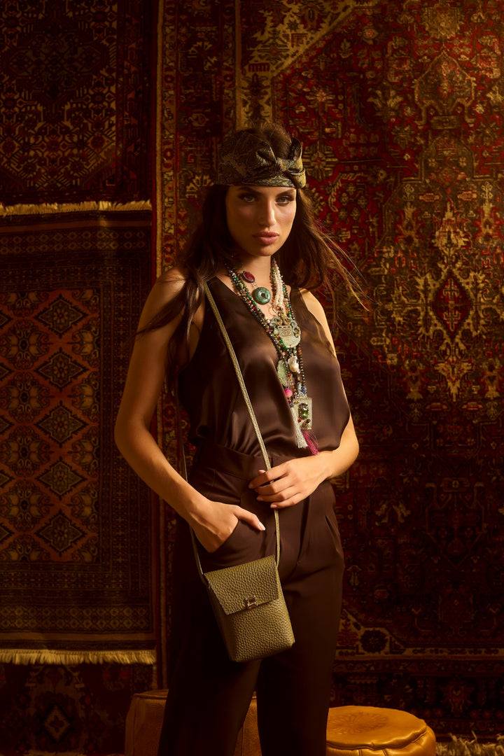 Roberta Gandolfi Elodie minibag and phoneholder in pelle con pratica tasca esterna e tracolla regolabile 2025
