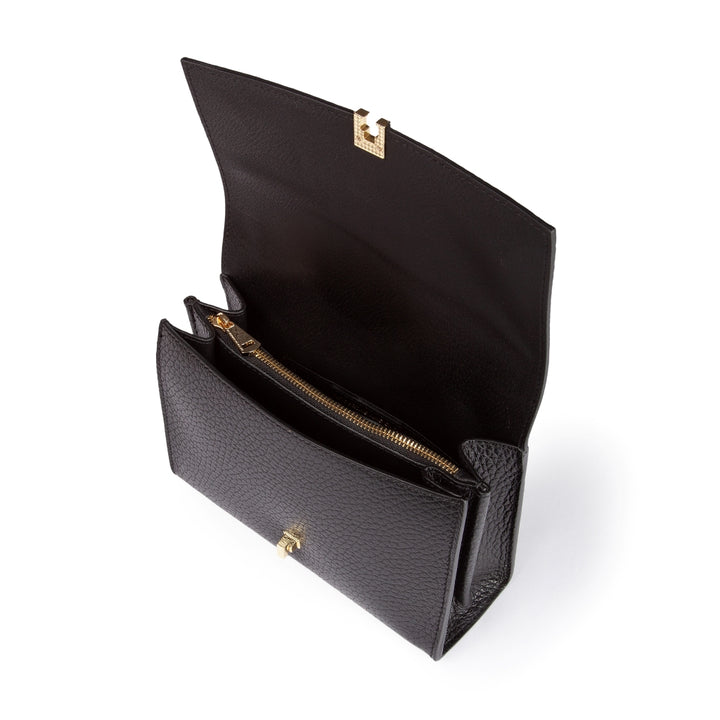 Roberta Gandolfi Elodie compact crossbody borsa in pelle con tramezza interna e tasca esterna con tracolla staccabile e regolabile Italy