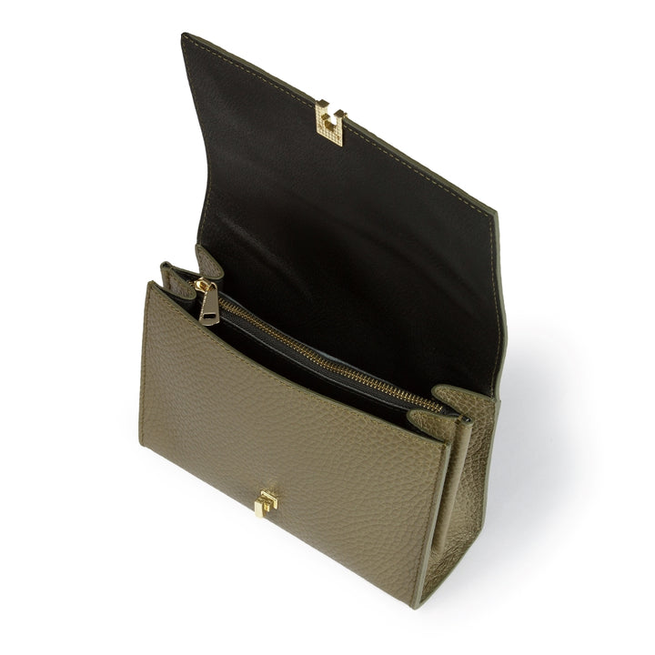 Roberta Gandolfi Elodie compact crossbody borsa in pelle con tramezza interna e tasca esterna con tracolla staccabile e regolabile Italia