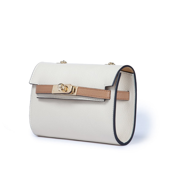 Roberta Gandolfi Chiara tracollina crossbody con chiusura girello e tracolla in catena Nuovo