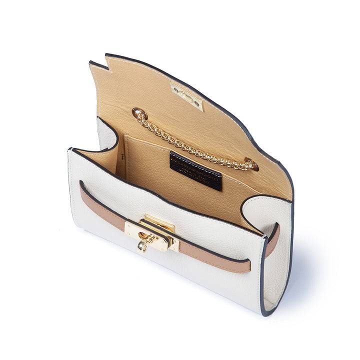 Roberta Gandolfi Chiara tracollina crossbody con chiusura girello e tracolla in catena Nuovo