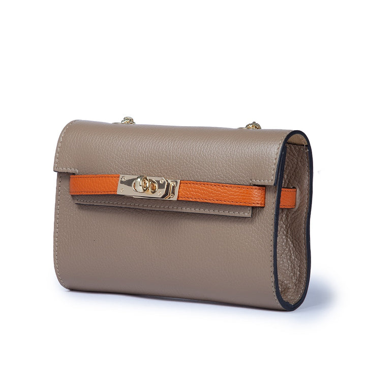 Roberta Gandolfi Chiara tracollina crossbody con chiusura girello e tracolla in catena Qualità