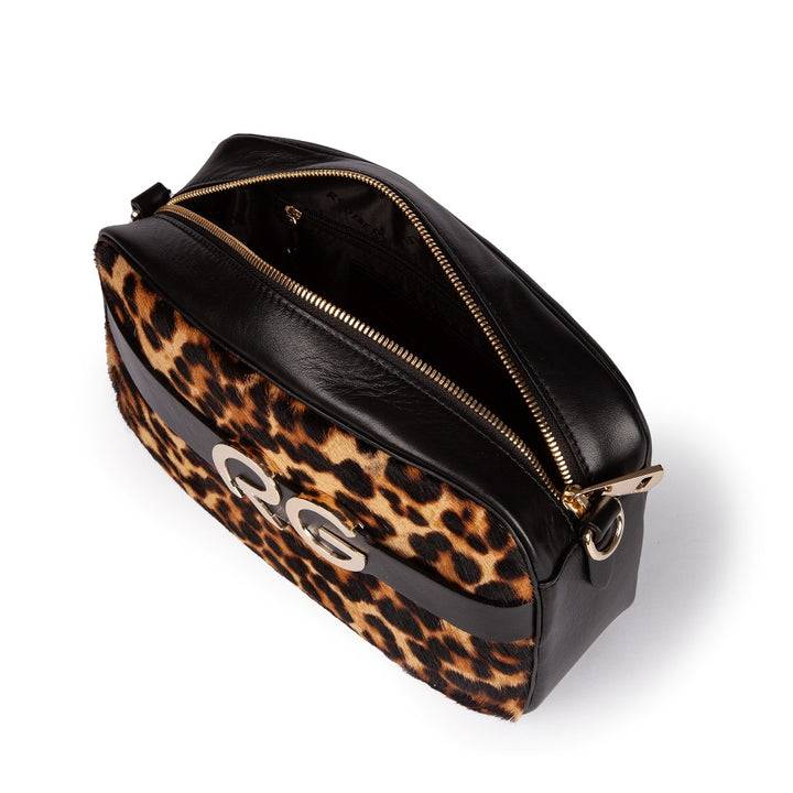 Roberta Gandolfi Dafne pony camera in pelle stampa animalier con tracolla staccabile Fino Al -60%