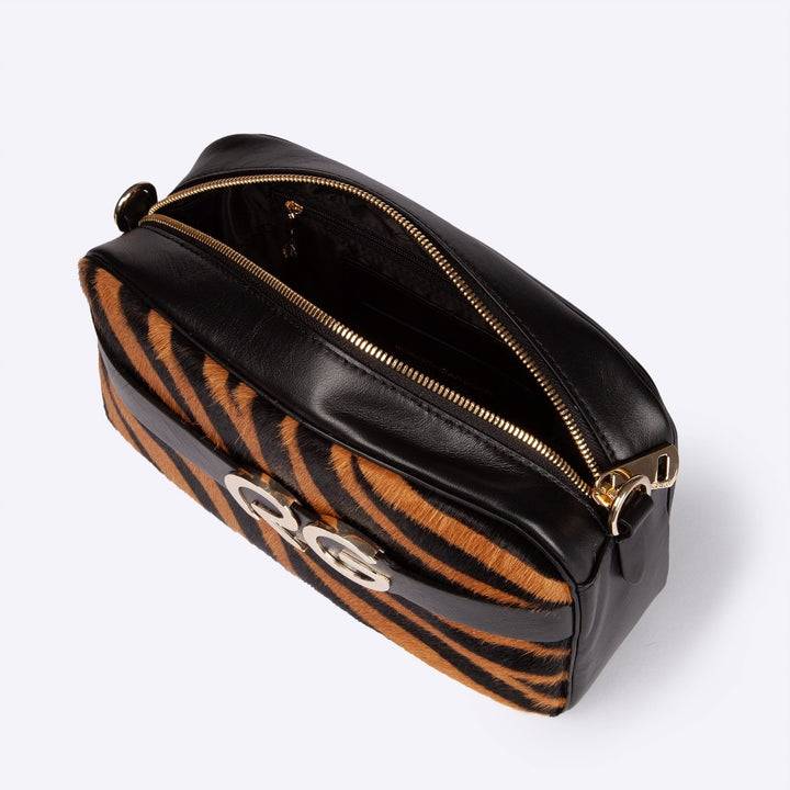 Roberta Gandolfi Dafne pony camera in pelle stampa animalier con tracolla staccabile Shopping Online