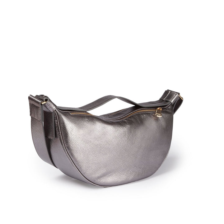 Roberta Gandolfi Micol Banana small cross body in vitello martellato metal con tracolla regolabile Hotsell