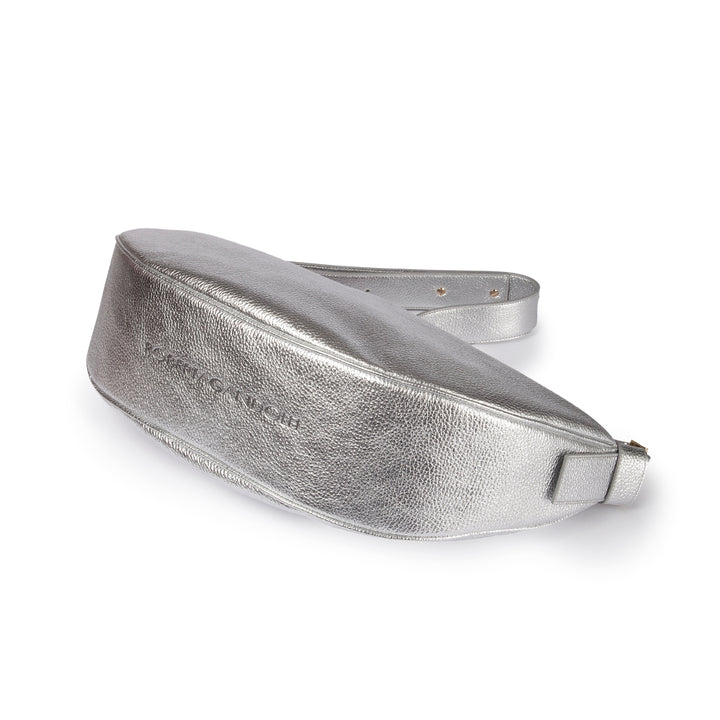 Roberta Gandolfi Micol Banana cross body in vitello martellato metal con tracolla regolabile Vendita Calda