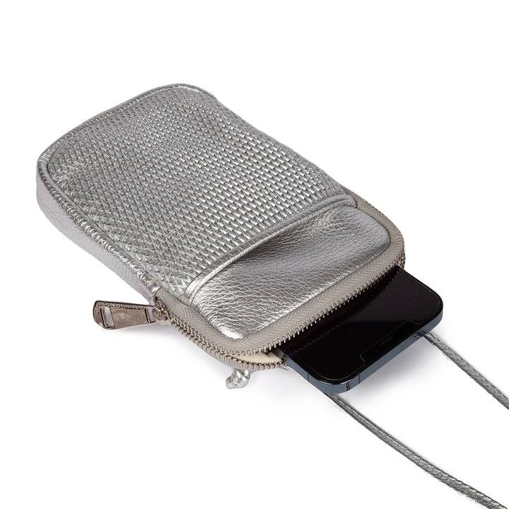 Roberta Gandolfi Yuma Phone holder in pelle di vitello con tracolla staccabile e regolabile e tasca esterna Negozi Online
