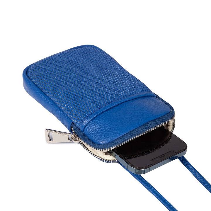 Roberta Gandolfi Yuma Phone holder in pelle di vitello con tracolla staccabile e regolabile e tasca esterna Acquista Ora
