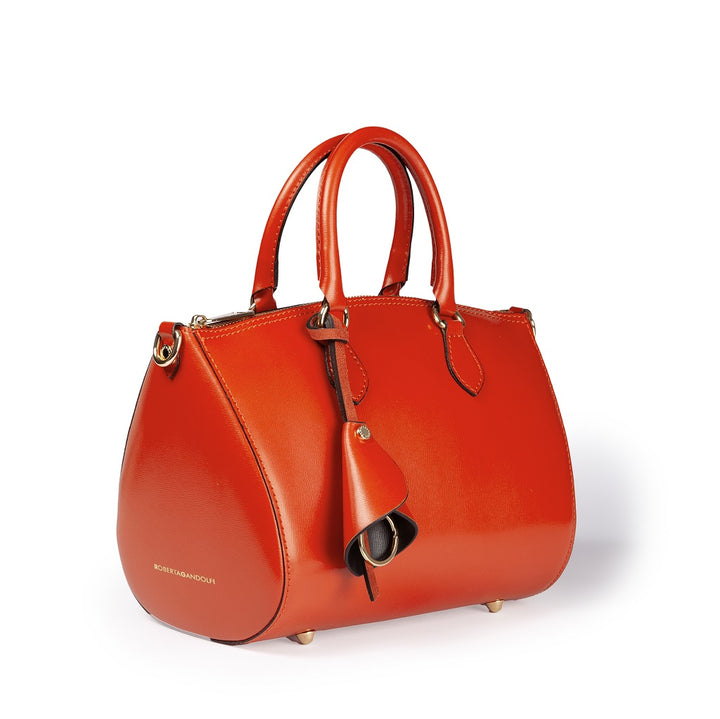 Roberta Gandolfi Nicole bowling in pelle stampa "light saffiano" con tracolla staccabile e regolabile Prezzo Ridotto