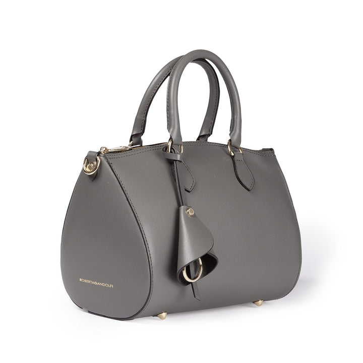 Roberta Gandolfi Nicole bowling in pelle stampa "light saffiano" con tracolla staccabile e regolabile Sottocosto