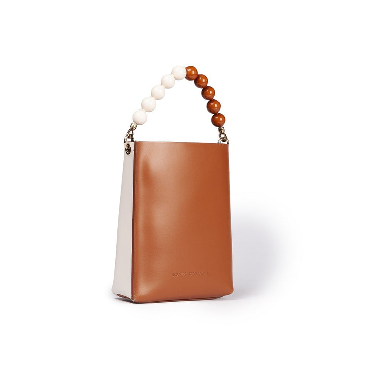 Roberta Gandolfi Zoe mini bag in pelle bicolor e manico gioiello In Linea