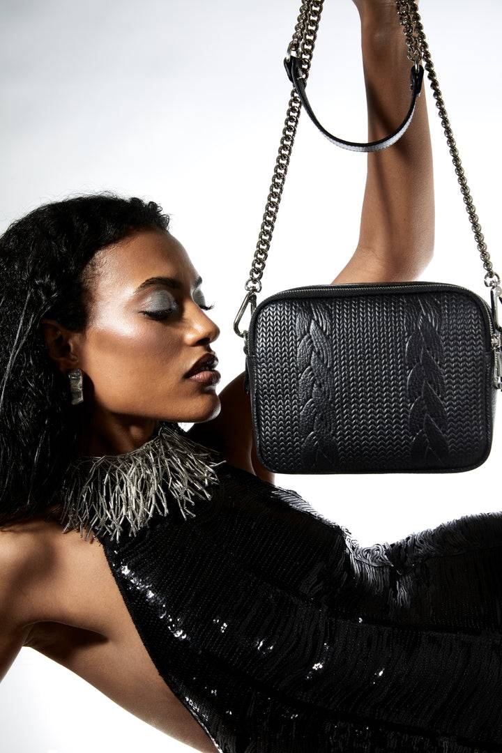 Roberta Gandolfi Camera Treccia borsa a spalla e crossbody in pelle stampata con tracolla catena Hotsell