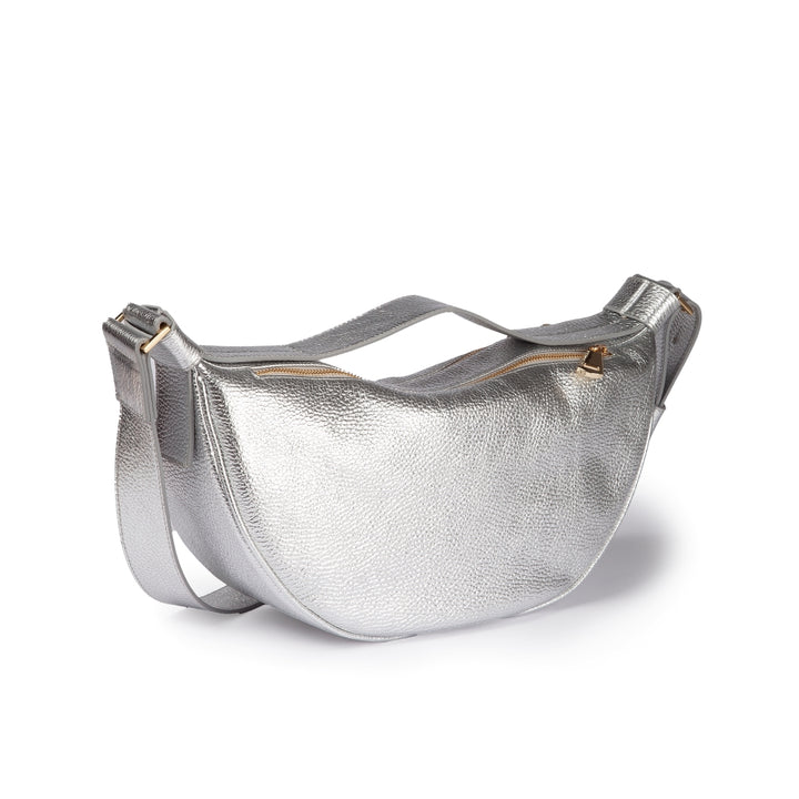 Roberta Gandolfi Micol Banana small cross body in vitello martellato metal con tracolla regolabile Vendite Flash