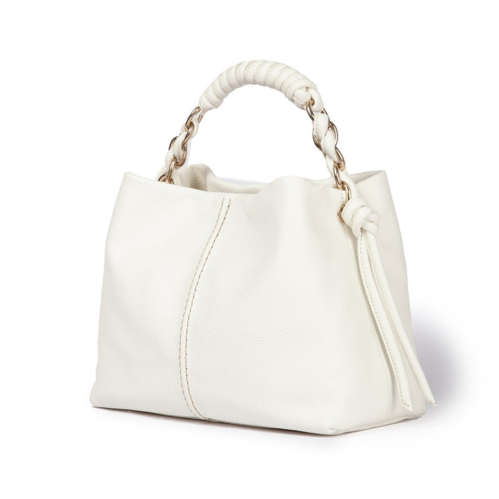 Roberta Gandolfi Amina small borsa a mano in pelle con manico tubolare fasciato e tracolla staccabile Nuova