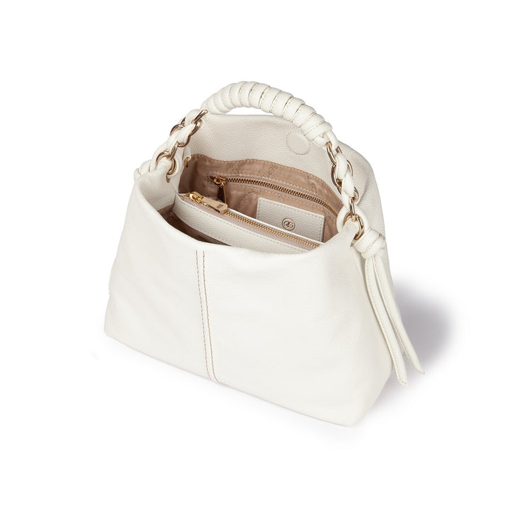 Roberta Gandolfi Amina small borsa a mano in pelle con manico tubolare fasciato e tracolla staccabile Nuova