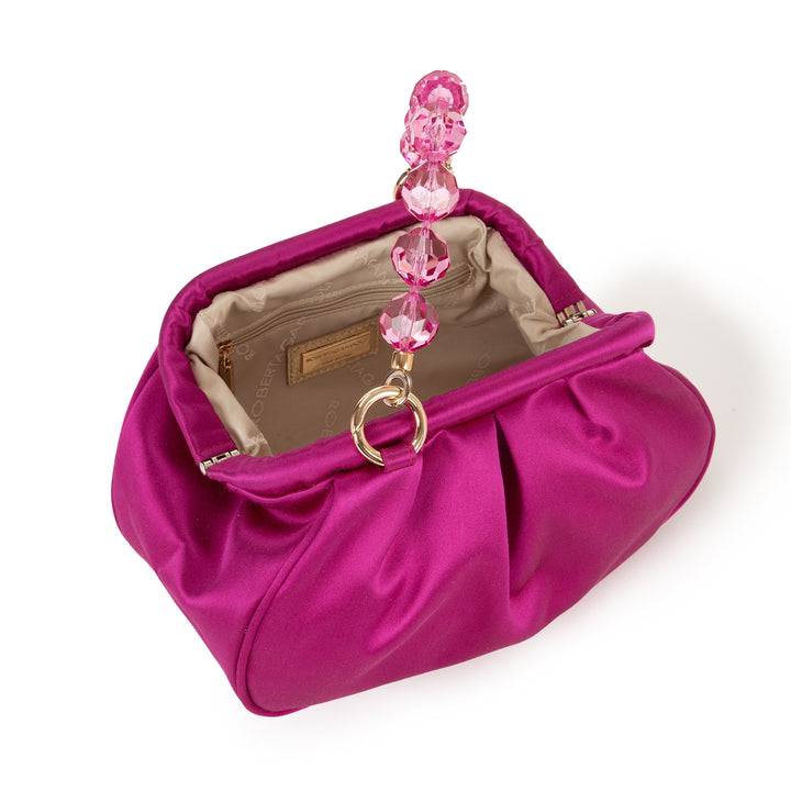 Roberta Gandolfi Sirenetta Puffy mini bag in raso di seta e manico gioiello Shopping Online