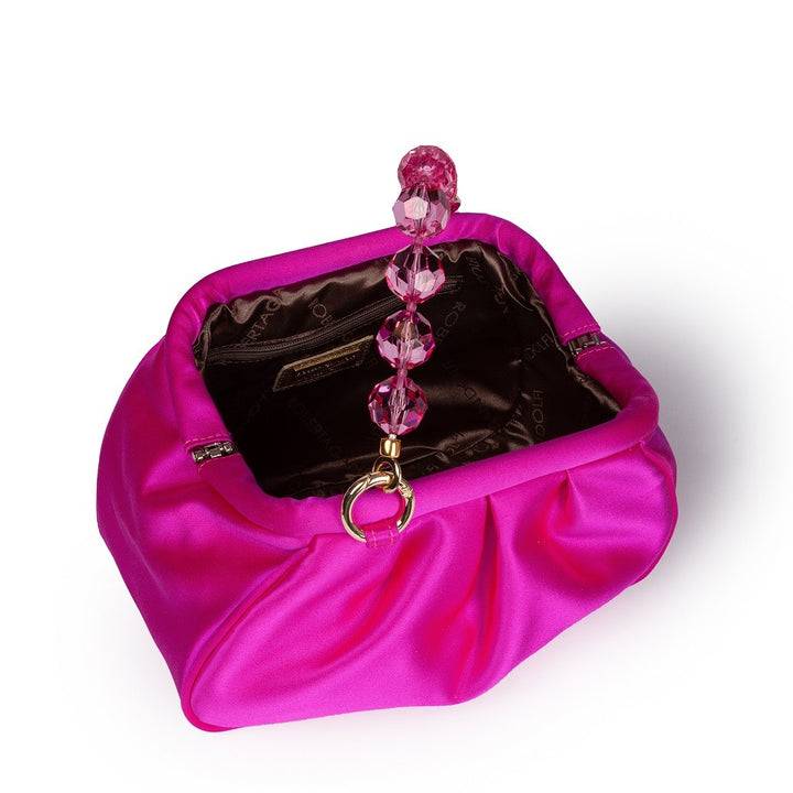 Roberta Gandolfi Sirenetta Puffy mini bag in raso di seta e manico gioiello Saldi