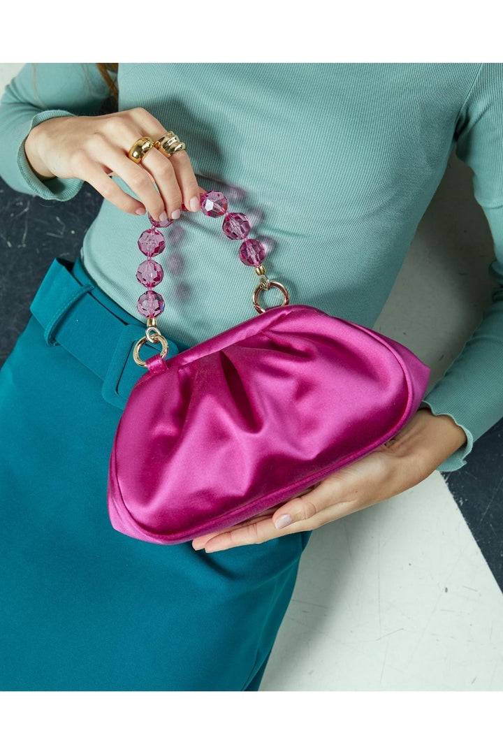 Roberta Gandolfi Sirenetta Puffy mini bag in raso di seta e manico gioiello Saldi