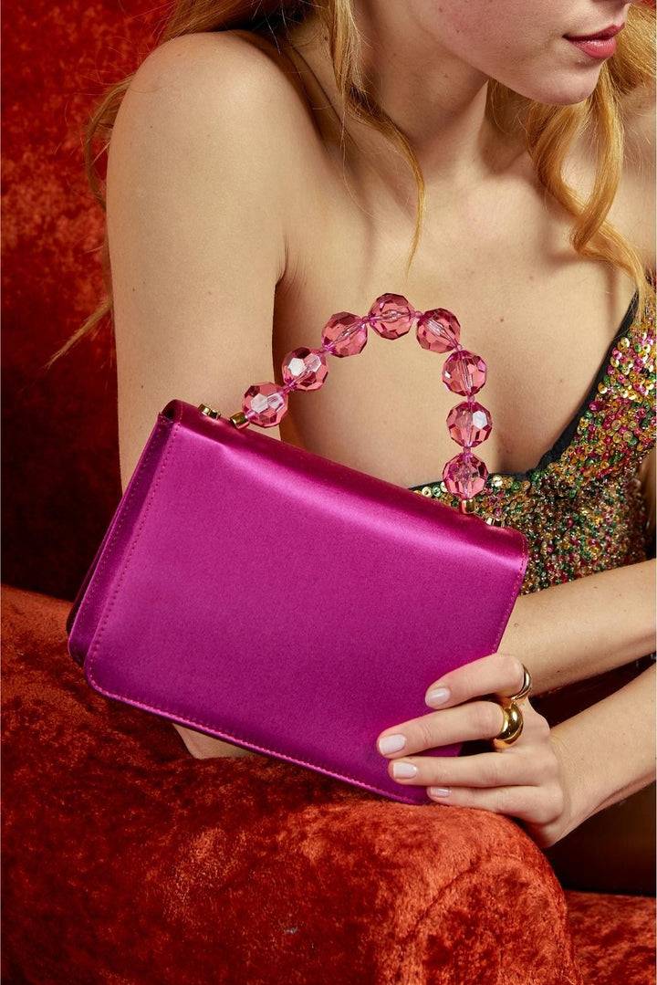 Roberta Gandolfi Sirenetta Mini bag in raso di seta e manico gioiello Negozio