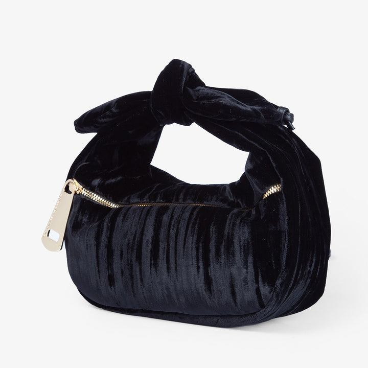 Roberta Gandolfi Bunny Velvet borsa a mano con tracolla staccabile in velluto plissè 2025