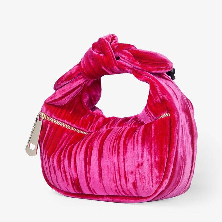 Roberta Gandolfi Bunny Velvet borsa a mano con tracolla staccabile in velluto plissè Presa